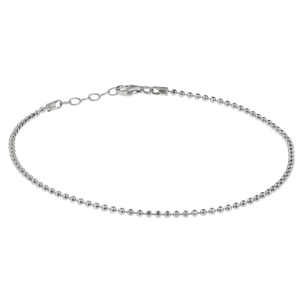 enkelbandje gediamanteerde bolletjes 24 + 2 cm zilver gerhodineerd - Afbeelding 2