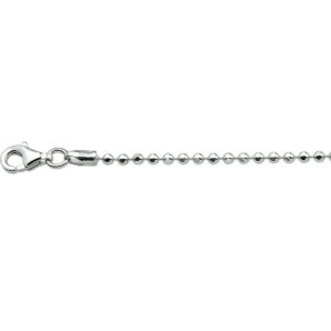 enkelbandje gediamanteerde bolletjes 24 + 2 cm zilver gerhodineerd