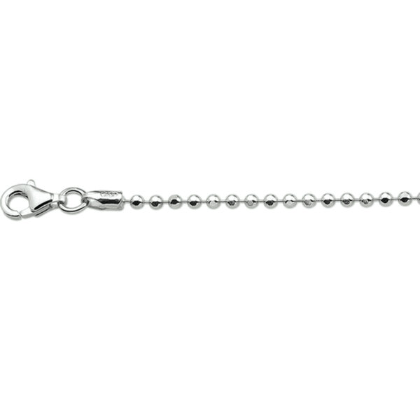 enkelbandje gediamanteerde bolletjes 24 + 2 cm zilver gerhodineerd