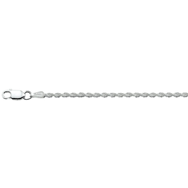 enkelbandje koord 2,0 mm 24 cm zilver wit