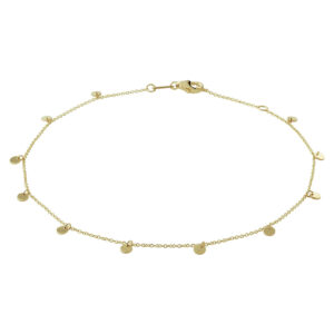 enkelbandje rondjes 1,0 mm 24 - 26 cm 14K geelgoud