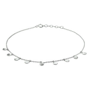 enkelbandje rondjes 1,2 mm 24 + 2 cm zilver gerhodineerd