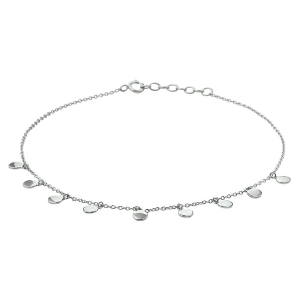 enkelbandje rondjes 1,2 mm 24 + 2 cm zilver gerhodineerd