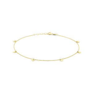 enkelbandje rondjes 24 + 2 cm 14K geelgoud