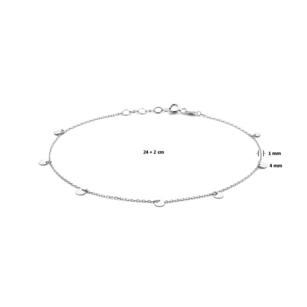 enkelbandje rondjes 24 + 2 cm zilver gerhodineerd - Afbeelding 3