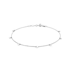 enkelbandje rondjes 24 + 2 cm zilver gerhodineerd