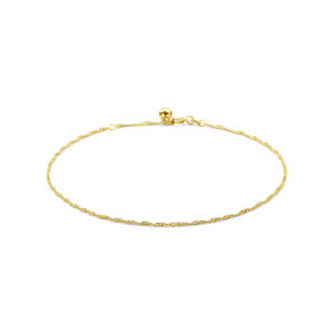 enkelbandje singapore 1,4 mm 24 - 26 cm 14K geelgoud