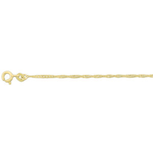 enkelbandje singapore 1,4 mm 24 - 26 cm 14K geelgoud