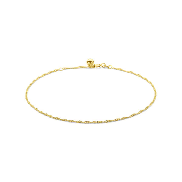 enkelbandje singapore 1,4 mm 24 - 26 cm 14K geelgoud