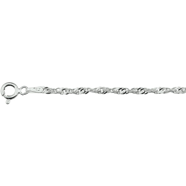 enkelbandje singapore 24 cm zilver gerhodineerd
