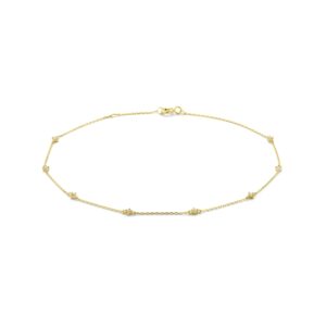 enkelbandje zirkonia 24 + 2 cm 14K geelgoud
