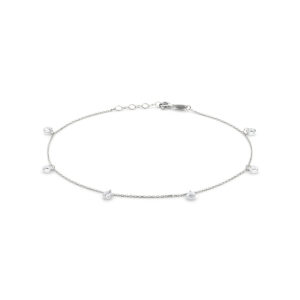 enkelbandje zirkonia 24 + 2 cm zilver gerhodineerd