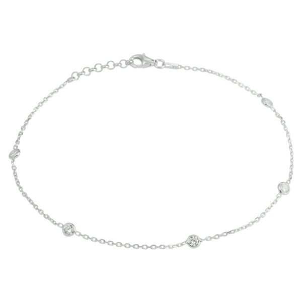 enkelbandje zirkonia 24 + 2 cm zilver gerhodineerd