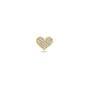 flat back piercing hartje zirkonia 3,5 mm 14K geelgoud