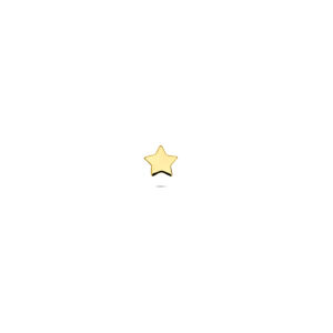 flat back piercing ster 3,5 mm 14K geelgoud