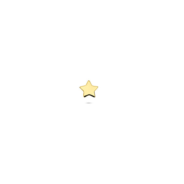 flat back piercing ster 3,5 mm 14K geelgoud