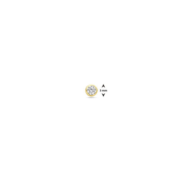 flat back piercing zirkonia 3 mm 14K geelgoud - Afbeelding 4