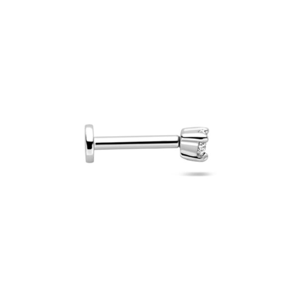 flat back piercing zirkonia 3,0 x 2,5 mm zilver gerhodineerd - Afbeelding 3