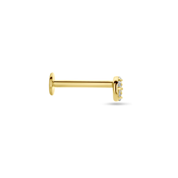 flat back piercing zirkonia 3,5 mm 14K geelgoud - Afbeelding 3