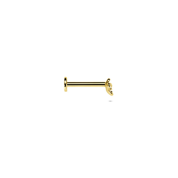 flat back piercing zirkonia 3,5 mm 14K geelgoud - Afbeelding 3