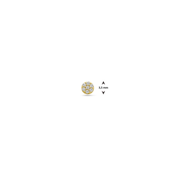 flat back piercing zirkonia 3,5 mm 14K geelgoud - Afbeelding 4