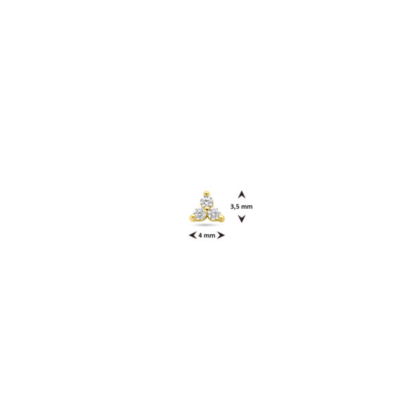 flat back piercing zirkonia 3,5 mm 14K geelgoud - Afbeelding 4