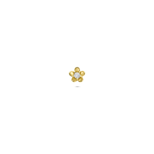flat back piercing zirkonia 3,5 mm 14K geelgoud