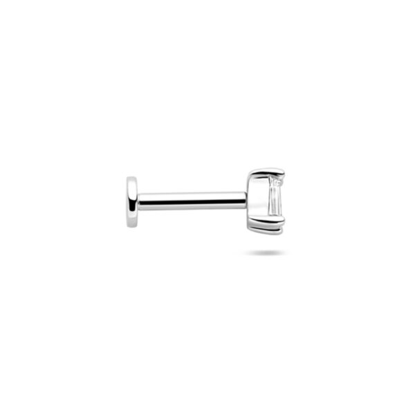 flat back piercing zirkonia 3,5 x 2,5 mm zilver gerhodineerd - Afbeelding 3