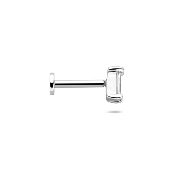 flat back piercing zirkonia  4,5 x 3,0 mm zilver gerhodineerd - Afbeelding 3