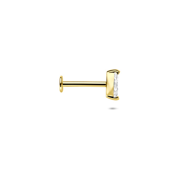 flat back piercing zirkonia 5,5 mm 14K geelgoud - Afbeelding 3