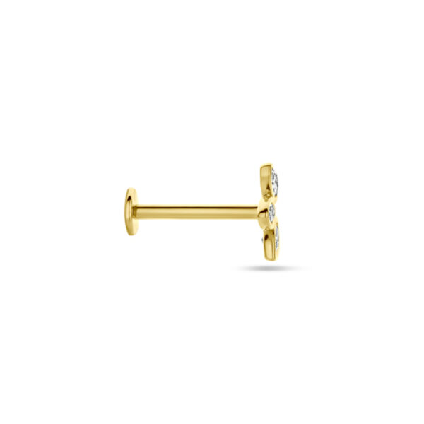 flat back piercing zirkonia 5,5 mm 14K geelgoud - Afbeelding 3