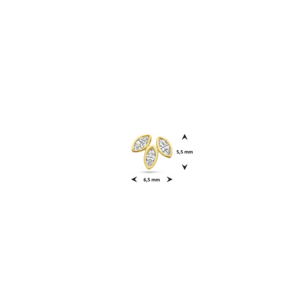 flat back piercing zirkonia 5,5 mm 14K geelgoud - Afbeelding 4
