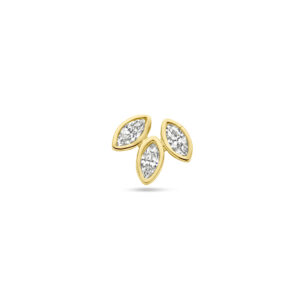 flat back piercing zirkonia 5,5 mm 14K geelgoud