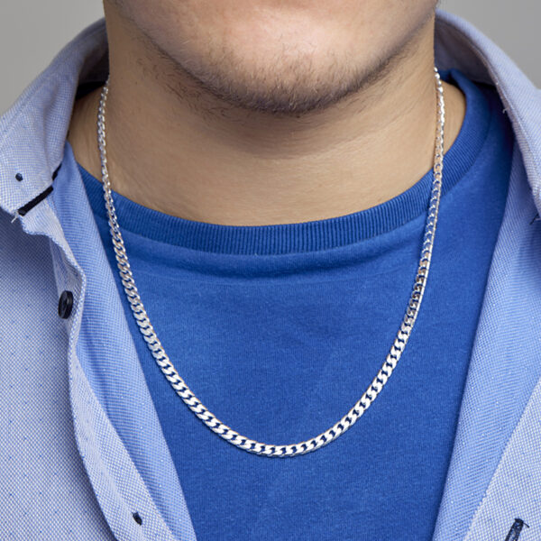 gourmette 6-zijdes geslepen 5,0 mm zilver wit - Afbeelding 2
