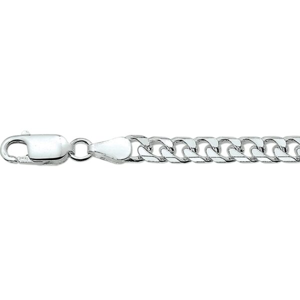 gourmette 6-zijdes geslepen 5,0 mm zilver wit
