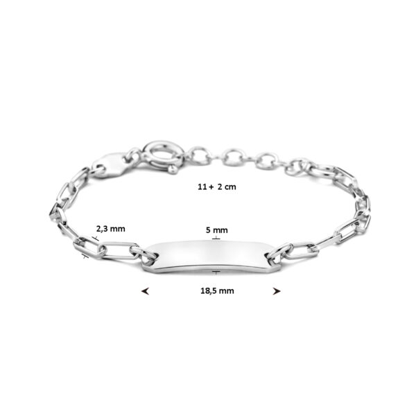 graveerarmband 11 + 2 cm plaat 5,0 mm zilver gerhodineerd - Afbeelding 3