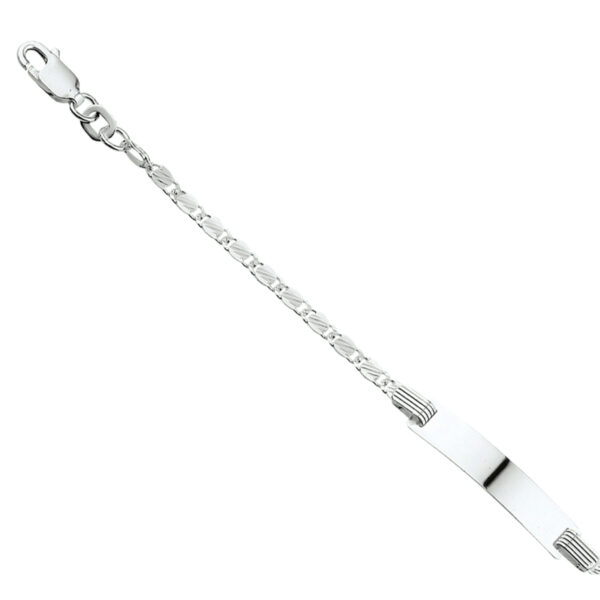 graveerarmband anker plaat 5,0 mm 13-15 cm zilver wit - Afbeelding 3
