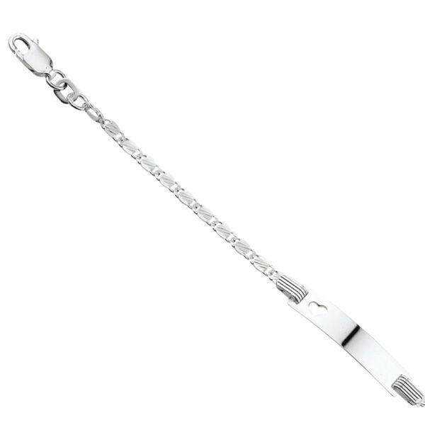 graveerarmband anker plaat 5,0 mm 13-15 cm zilver wit - Afbeelding 3