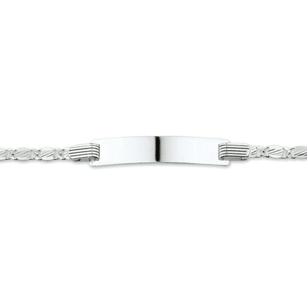 graveerarmband anker plaat 5,0 mm 13-15 cm zilver wit - Afbeelding 2