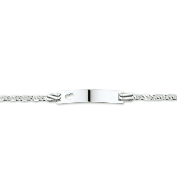 graveerarmband anker plaat 5,0 mm 13-15 cm zilver wit