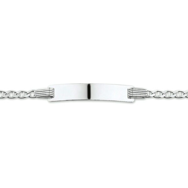 graveerarmband anker plaat 5,0 mm 13-15 cm zilver wit