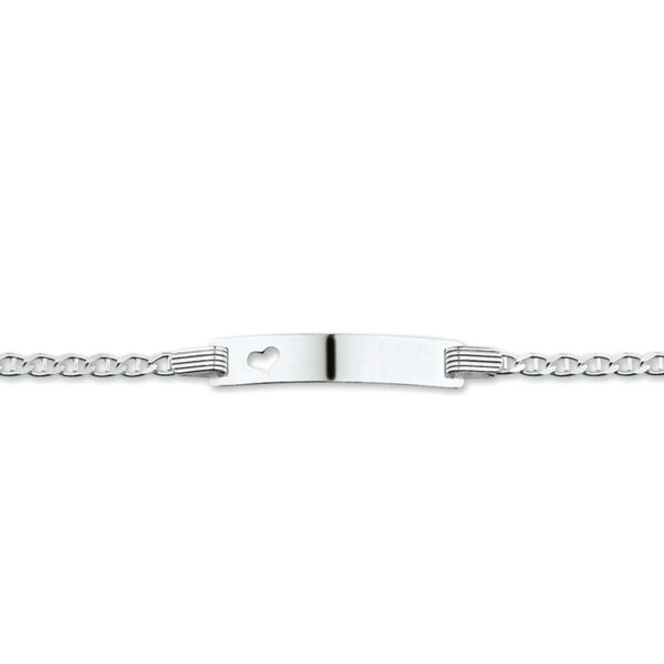 graveerarmband anker plaat 5,0 mm 13-15 cm zilver wit - Afbeelding 2
