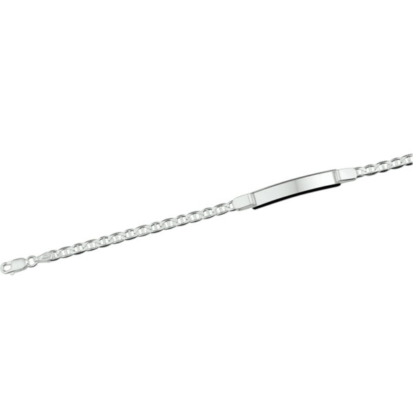 graveerarmband anker plaat 6 mm 19 cm zilver wit - Afbeelding 2