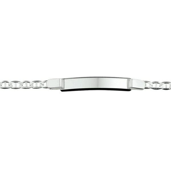 graveerarmband anker plaat 6 mm 19 cm zilver wit