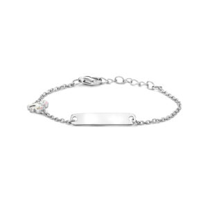 graveerarmband eenhoorn plaat 4,5 mm 11 + 2 cm zilver gerhodineerd