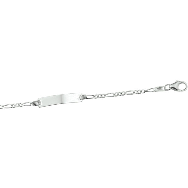 graveerarmband figaro plaat 4,2 mm 9 - 11 cm zilver gerhodineerd - Afbeelding 2