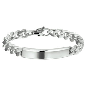 graveerarmband gourmet poli/mat plaat 11 mm 21 cm edelstaal