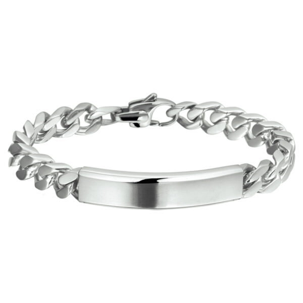 graveerarmband gourmet poli/mat plaat 11 mm 21 cm edelstaal