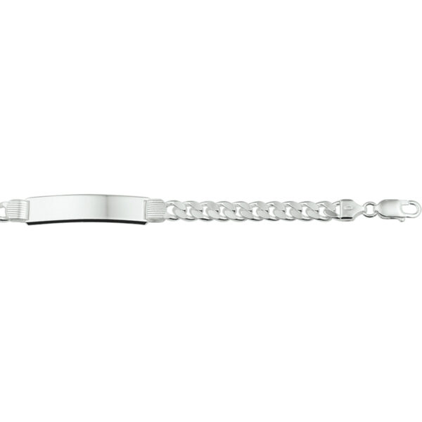 graveerarmband gourmette 4-zijdes geslepen plaat 10 mm 21 cm zilver wit - Afbeelding 2
