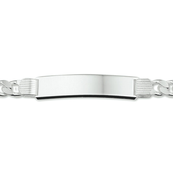 graveerarmband gourmette 4-zijdes geslepen plaat 10 mm 21 cm zilver wit
